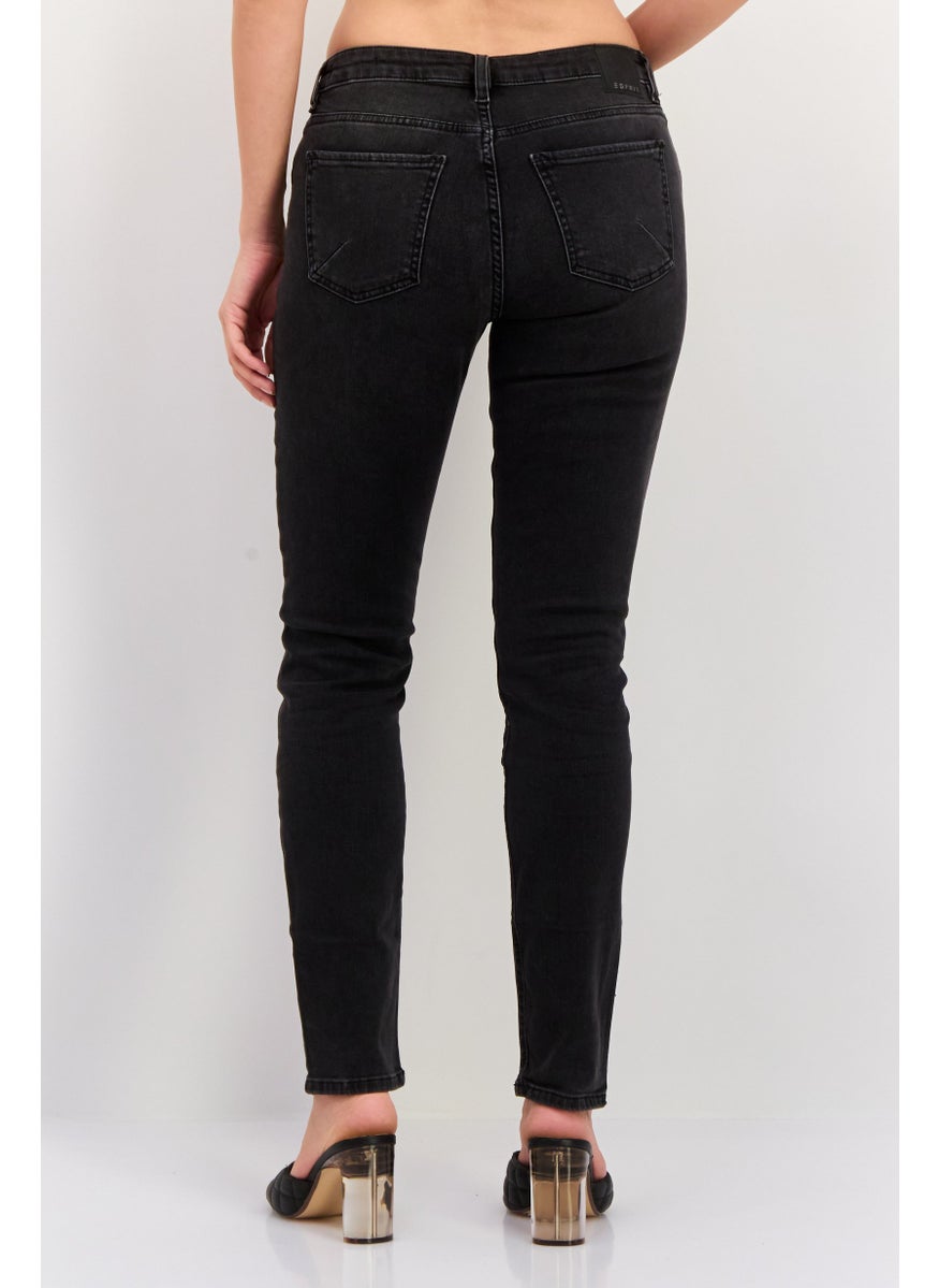 Women Slim Fit Washed Stretchable Jeans, Grey
