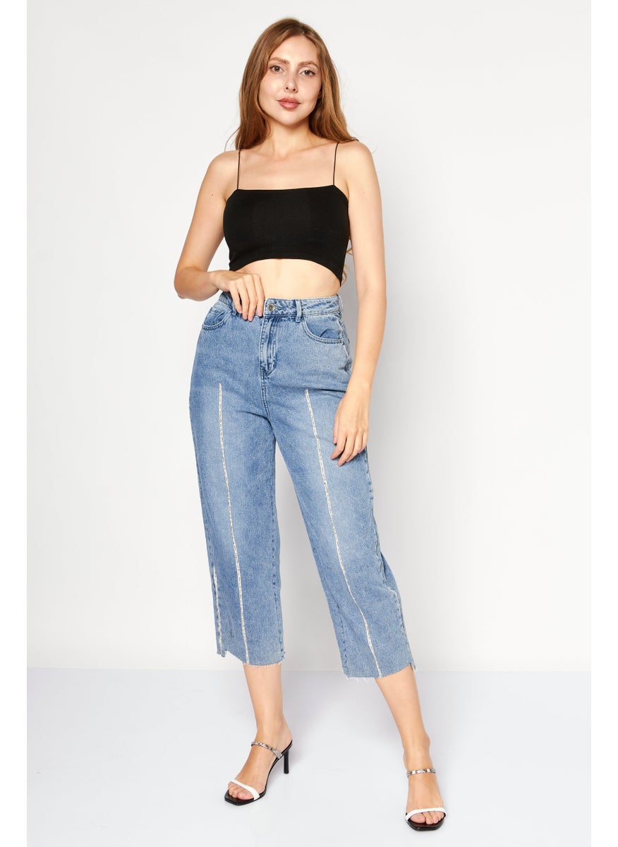 Women Regular Fit Washed Non-Stretchable Jeans, Light Blue