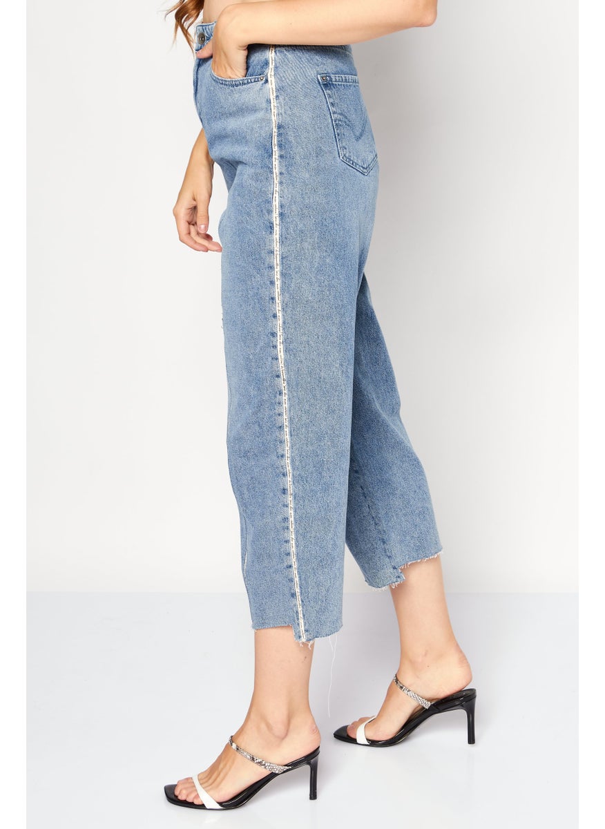 Women Regular Fit Washed Non-Stretchable Jeans, Light Blue