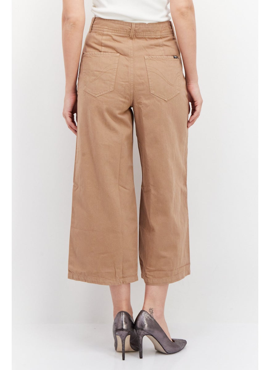Women Regular Fit Textured Non-Stretchable Jeans, Tan