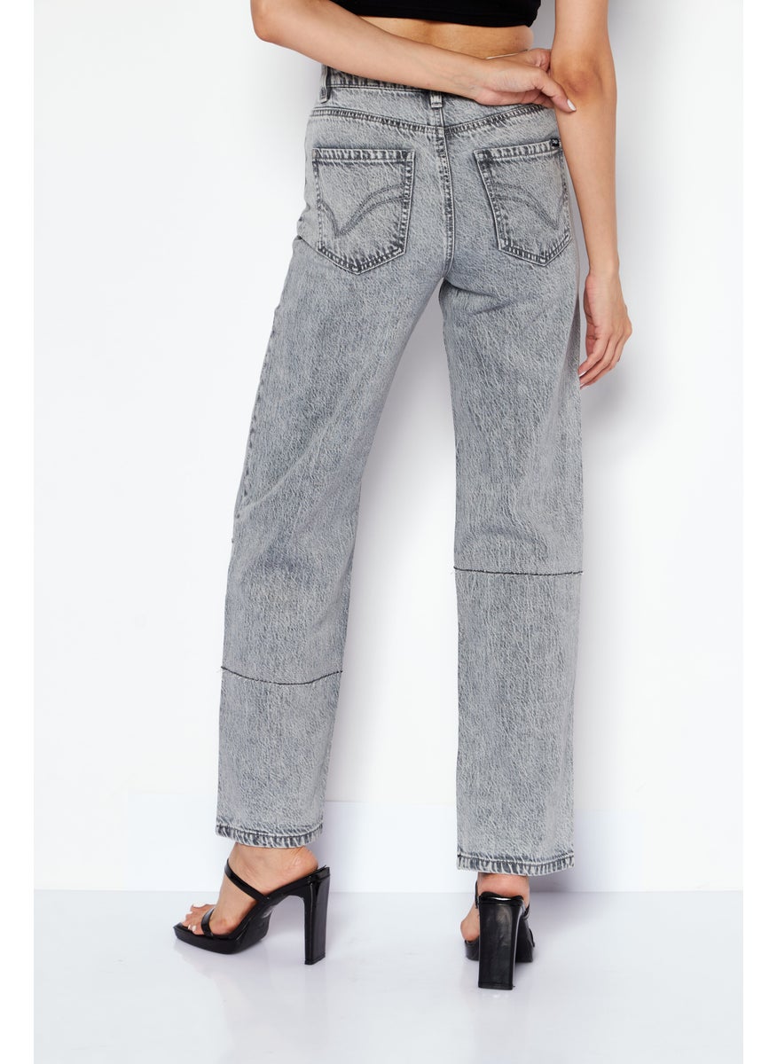 Women Regular Fit Washed Non Stretchable Jeans, Grey
