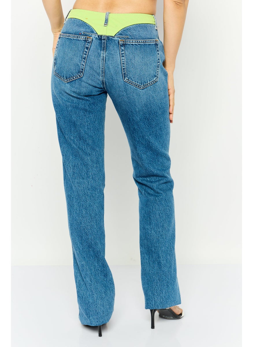 Women D-Escription Slim Fit Solid Non Stretchable Denim Jeans, Blue