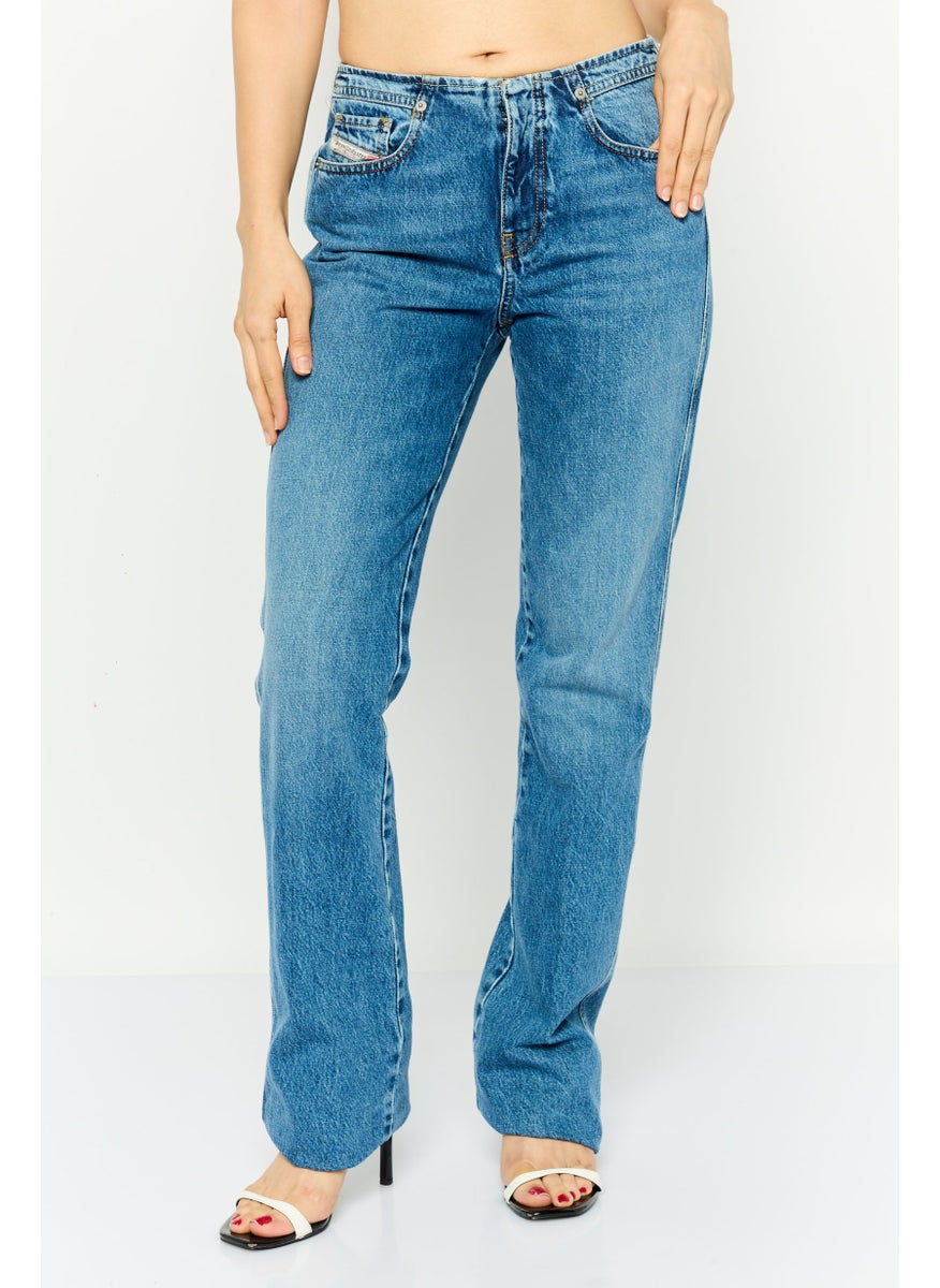 Women D-Escription Slim Fit Solid Non Stretchable Denim Jeans, Blue