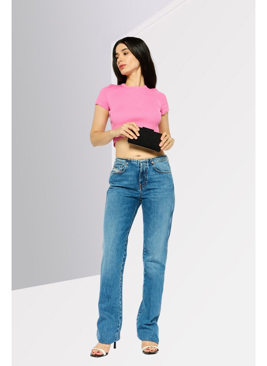 Women D-Escription Slim Fit Solid Non Stretchable Denim Jeans, Blue