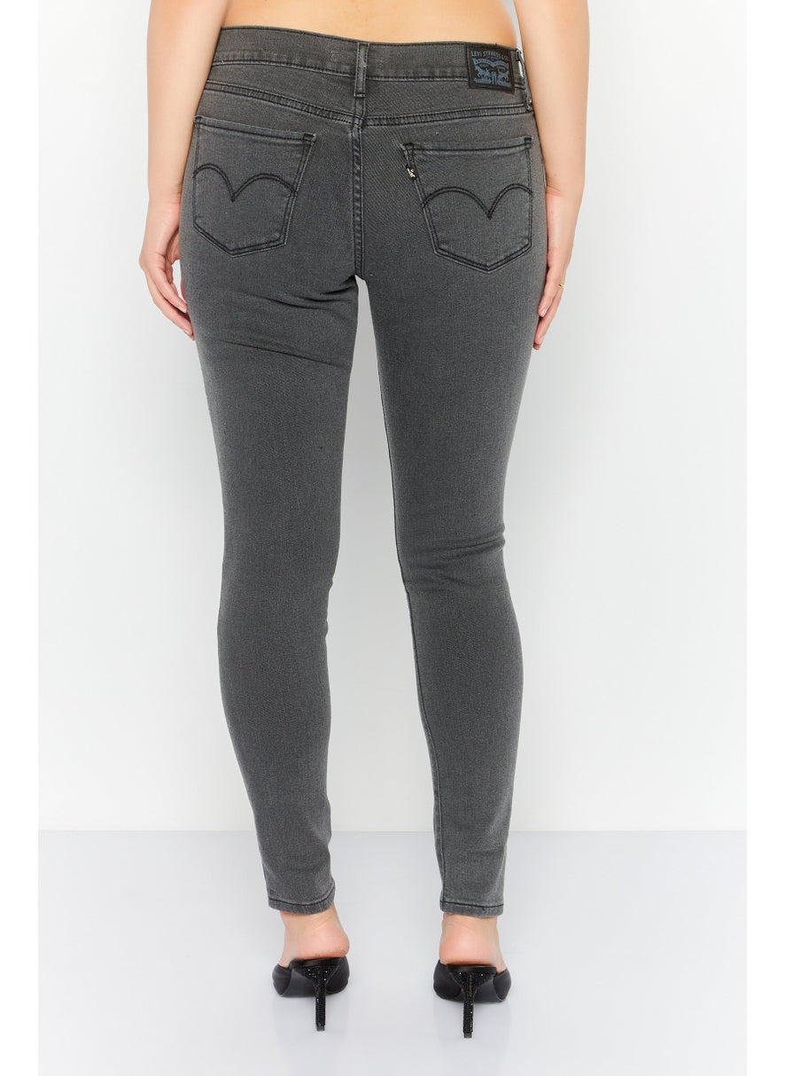 Women 710 Super Skinny Fit Washed Jeans, Grey
