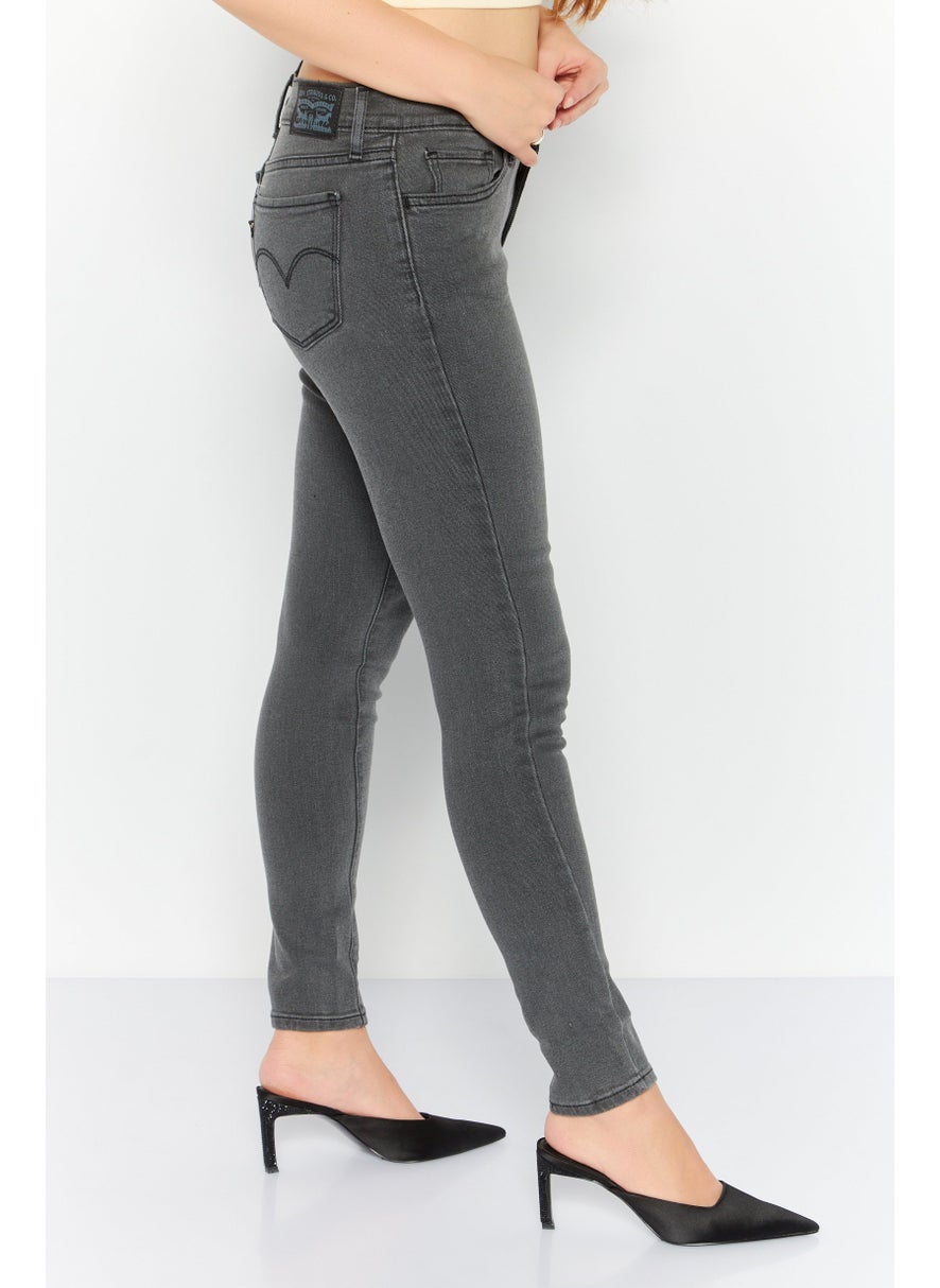 Women 710 Super Skinny Fit Washed Jeans, Grey