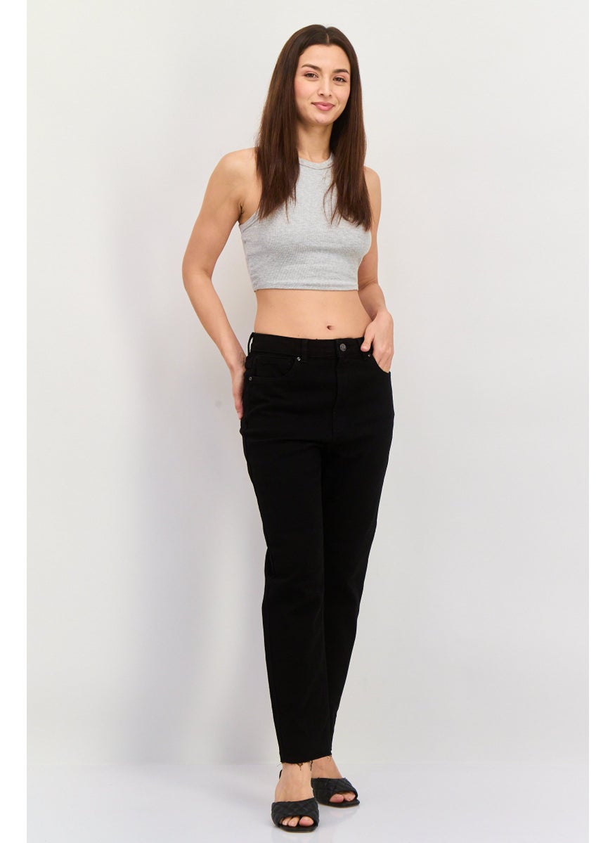 Women Skinny Fit 32 Length Denim Stretchable Jeans, Black