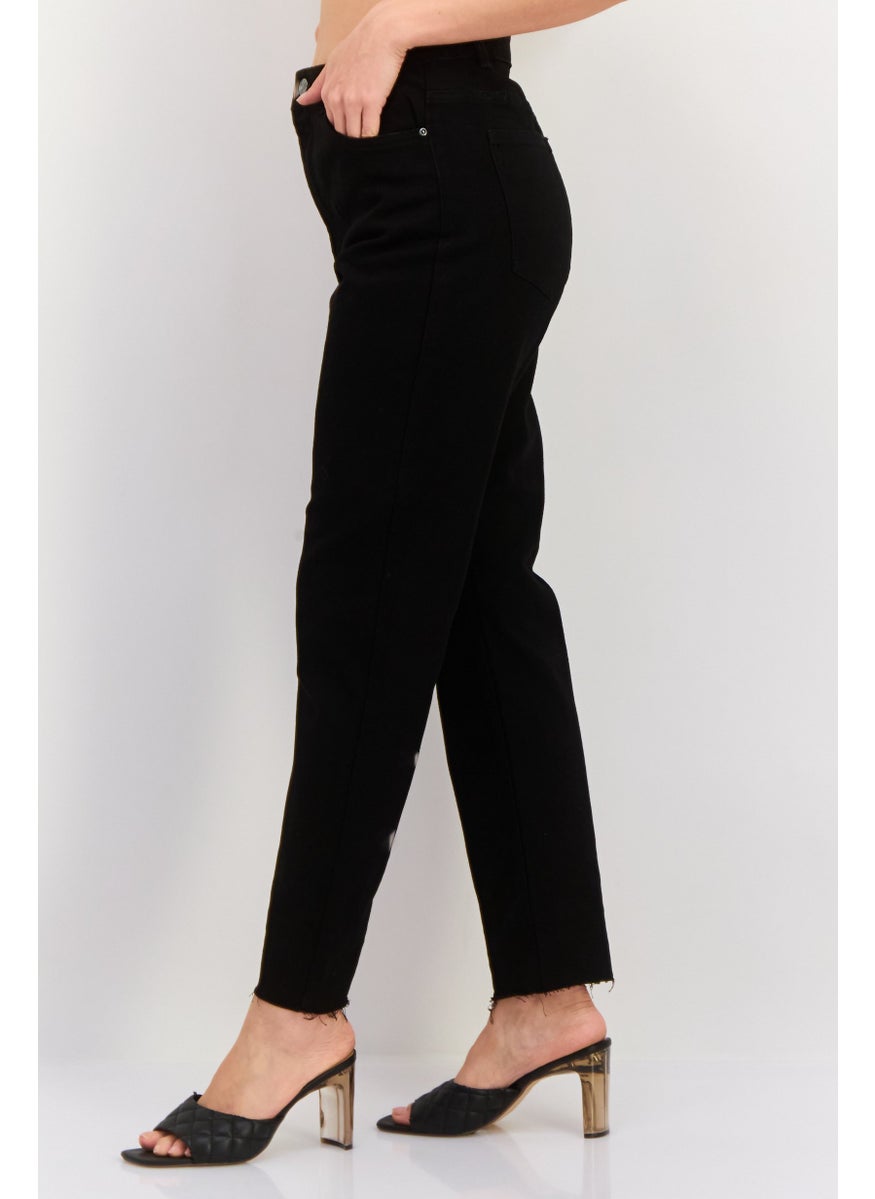 Women Skinny Fit 32 Length Denim Stretchable Jeans, Black