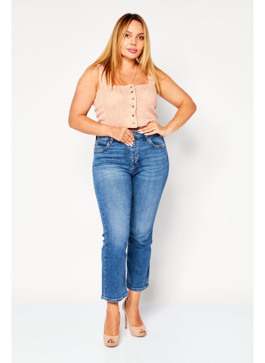 Women Regular Fit Washed Stretchable Jeans, Blue