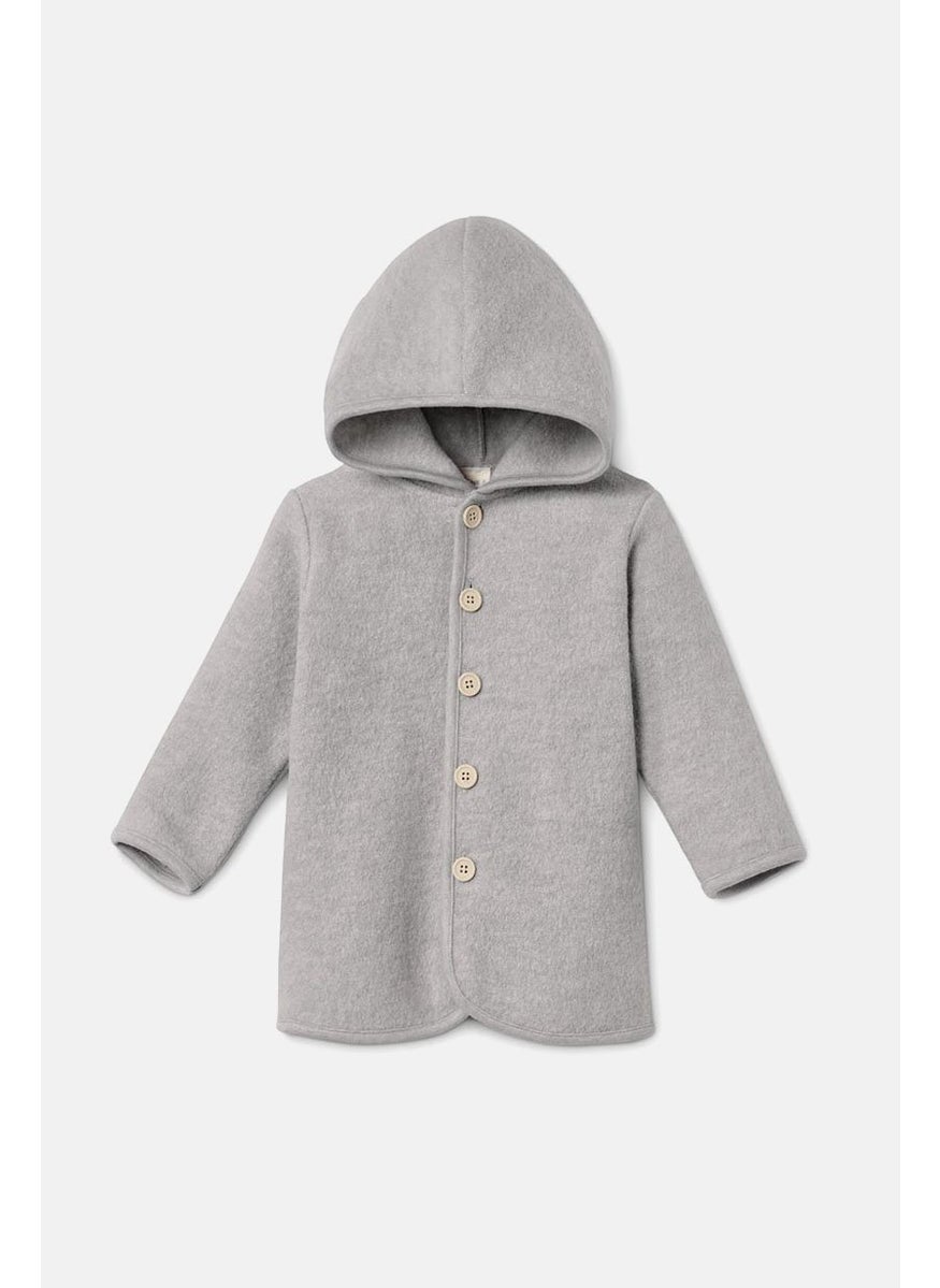 Toddler Unisexs Walk Milled Jacket, Light Grey