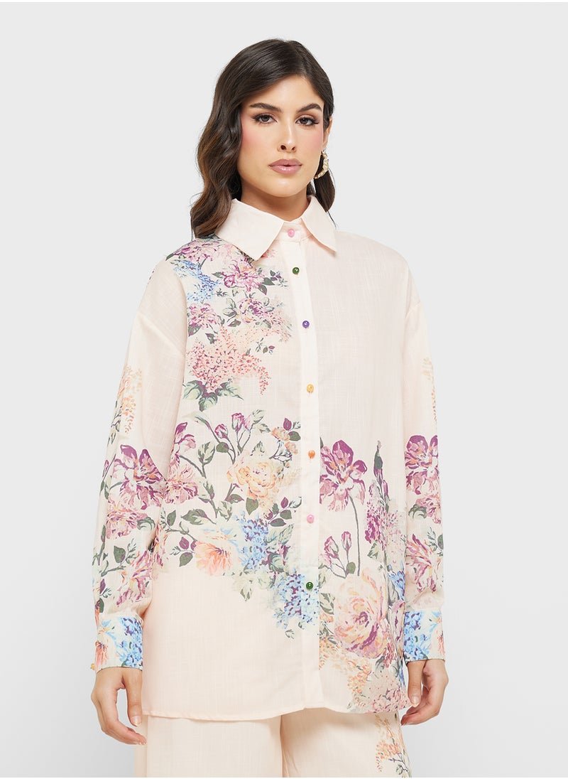 Floral Print Top & Pants Set