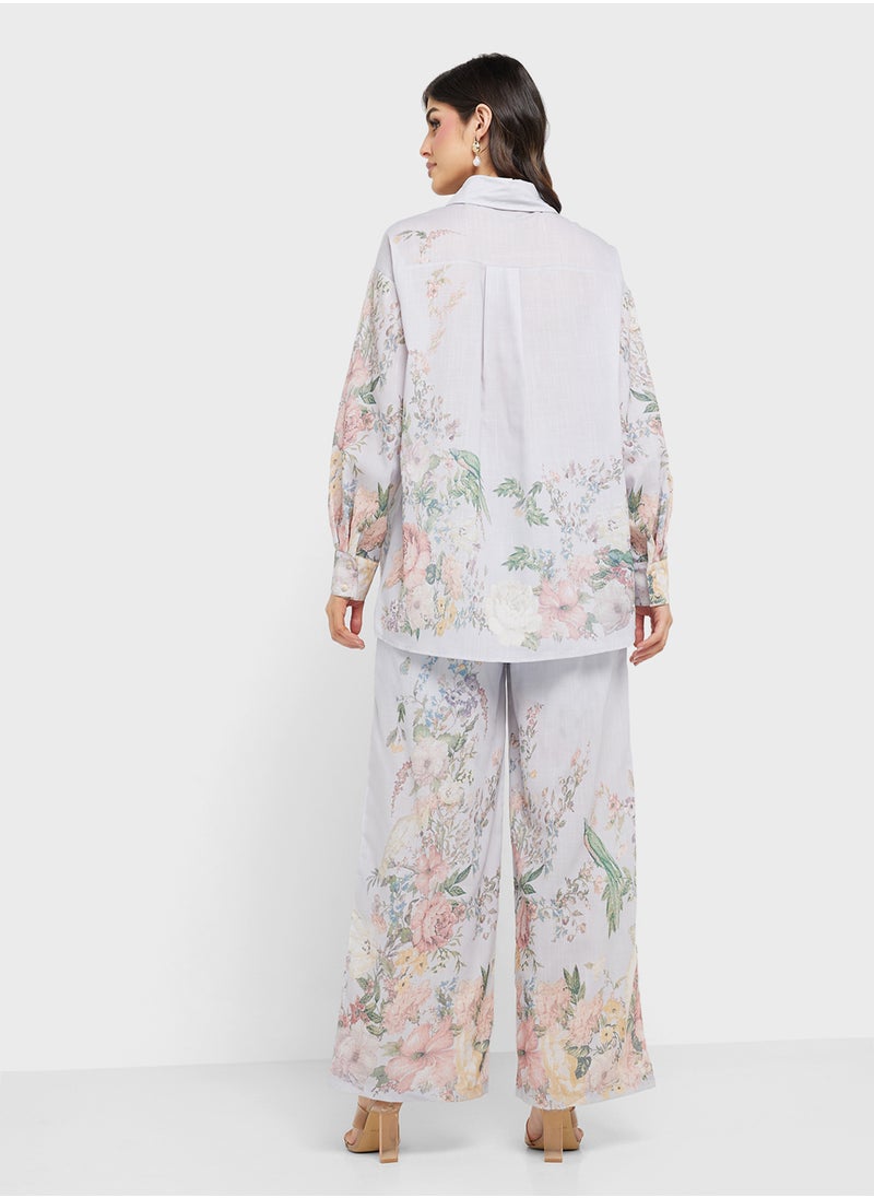 Floral Print Top & Pants Set