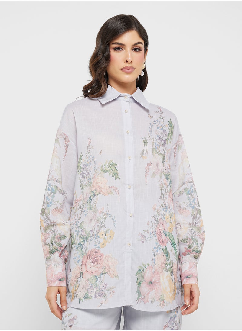 Floral Print Top & Pants Set