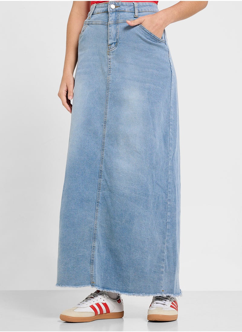 Denim Maxi Skirt