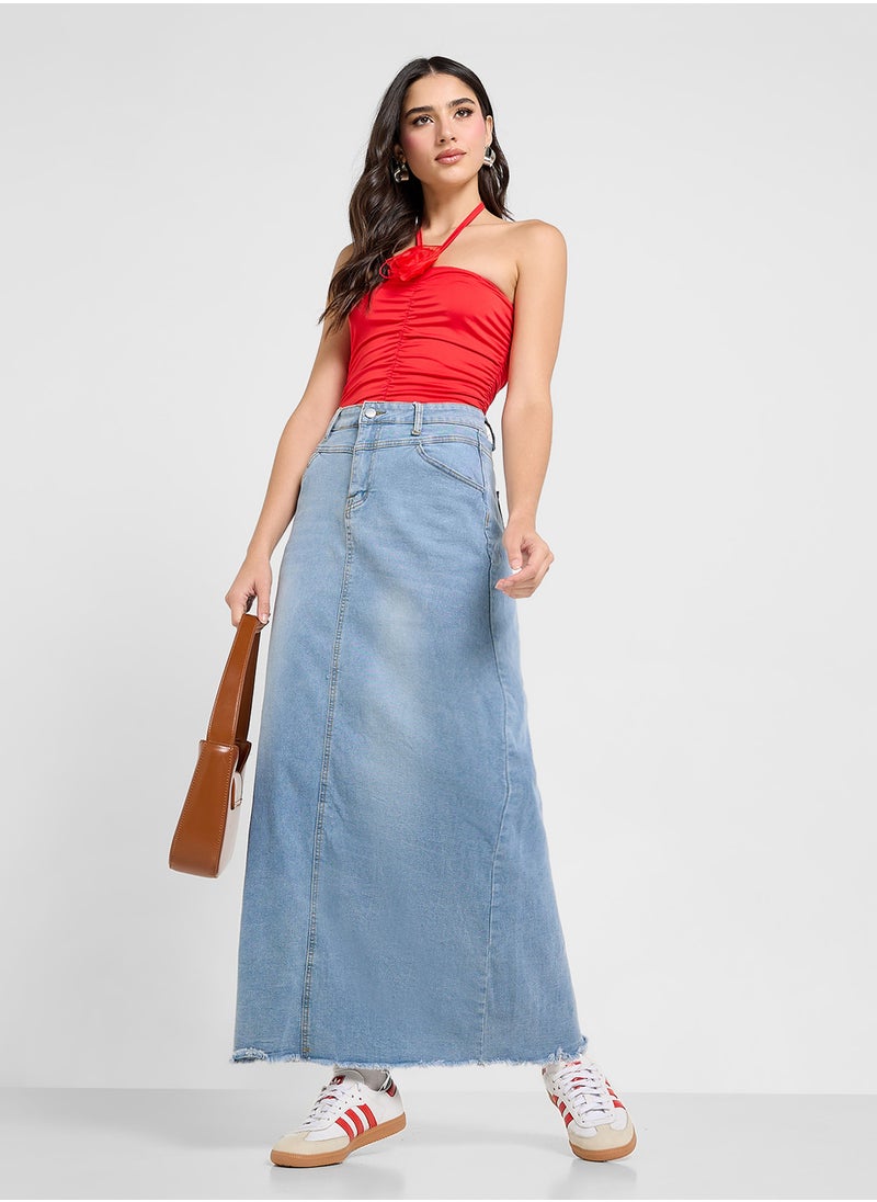 Denim Maxi Skirt