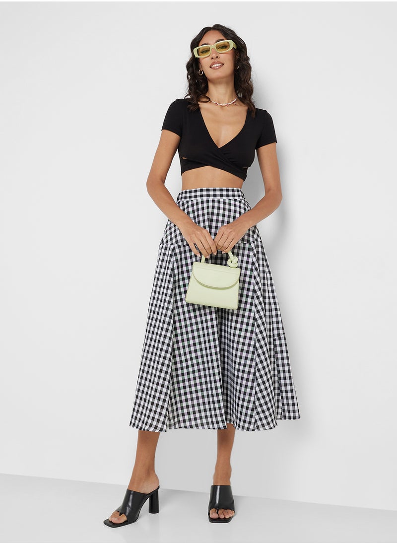 Gingham A Line Skirt