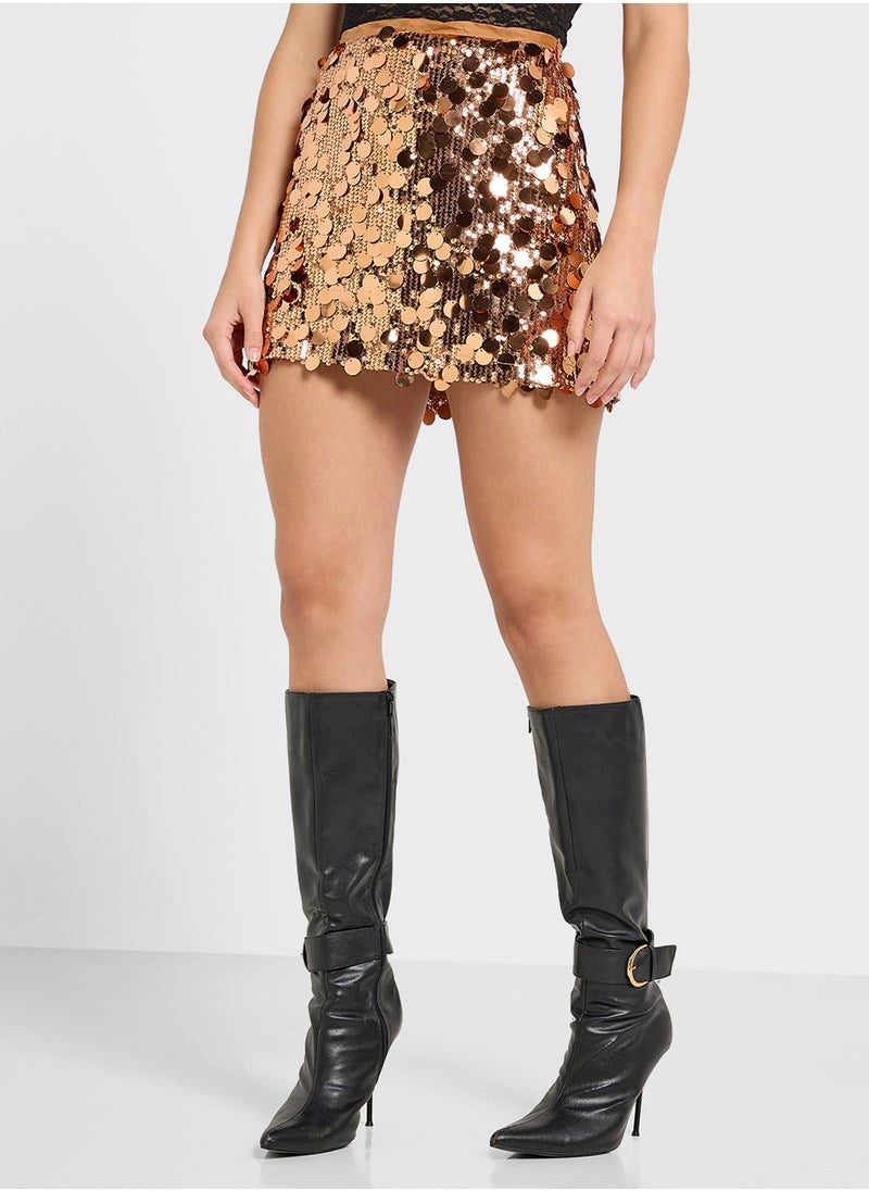 Sequin Mini Skirt