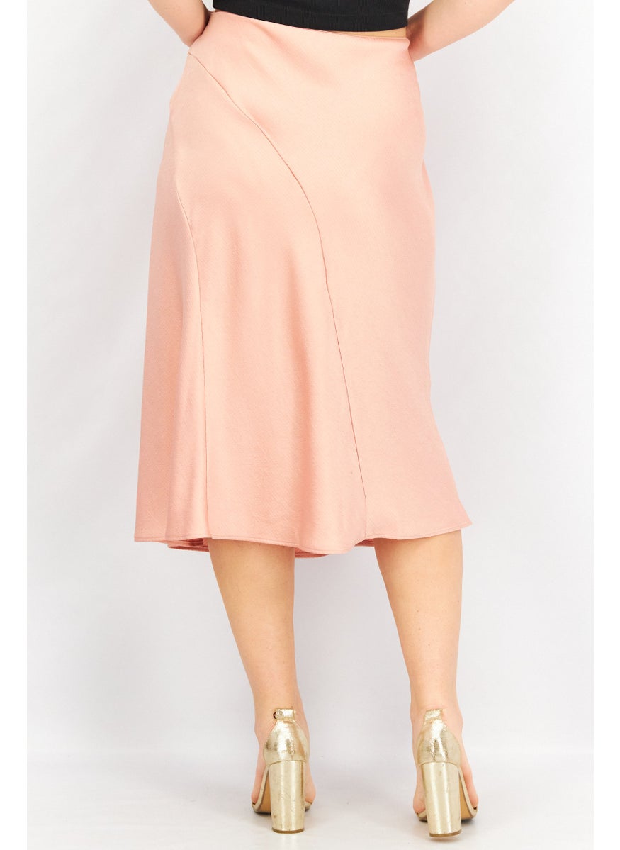 Women Textured Midi Dress, Rose Tan