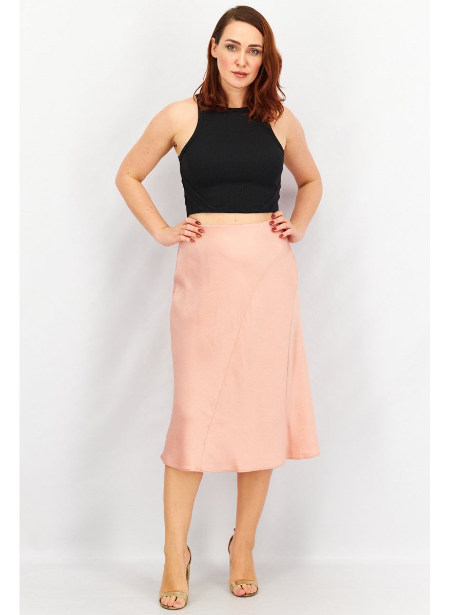 Women Textured Midi Dress, Rose Tan