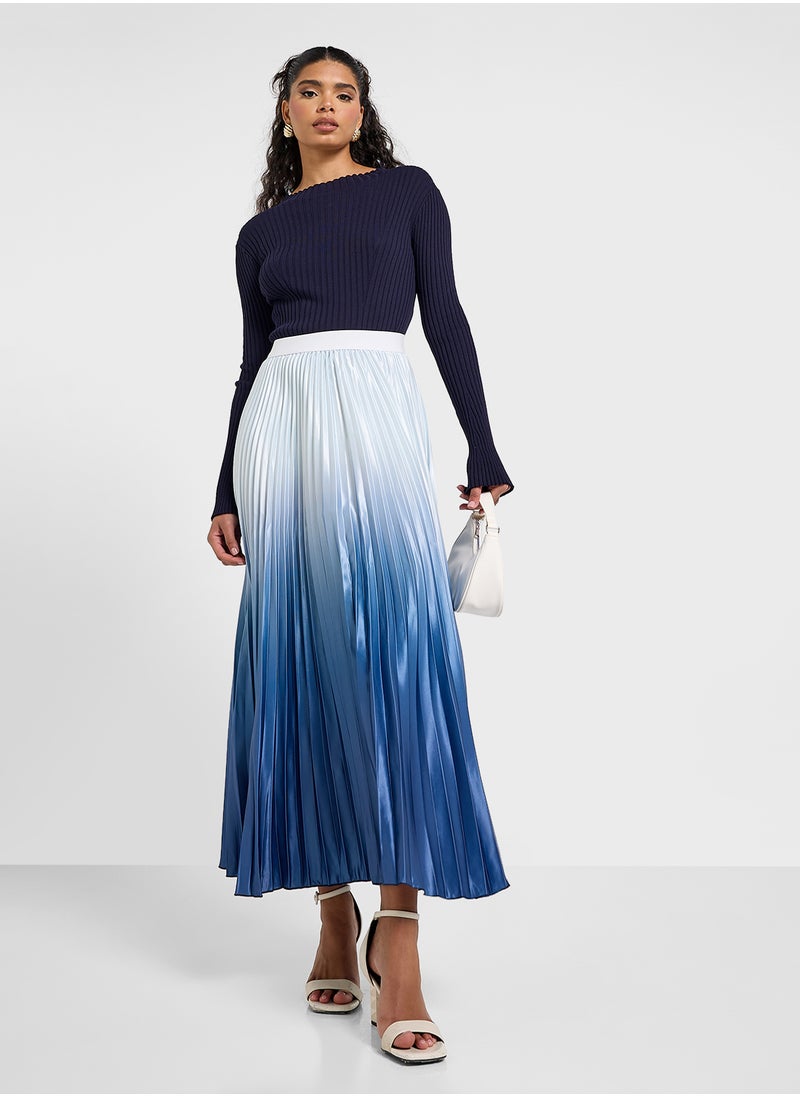 Pleated Ombre Skirt