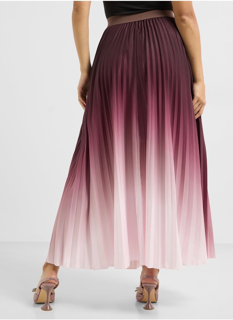 Pleated Ombre Skirt