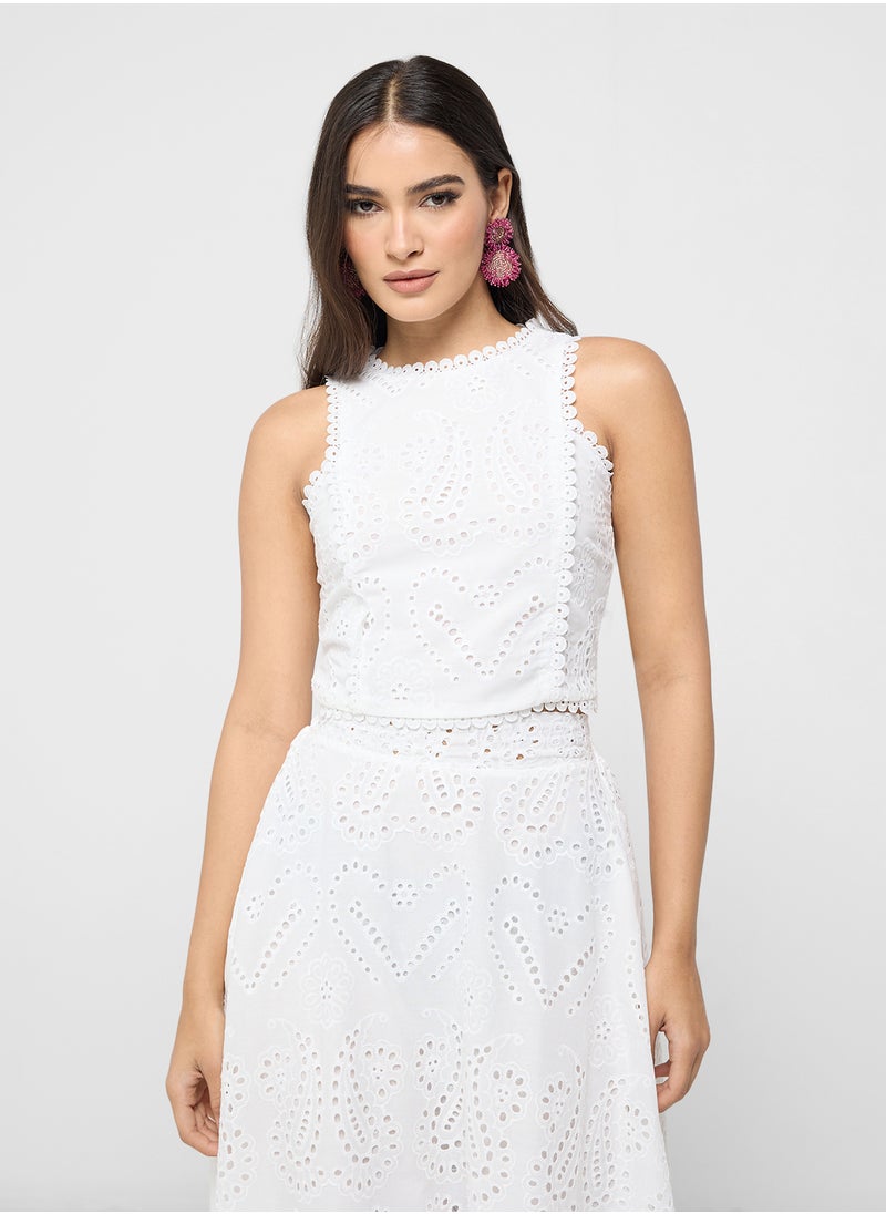 Lace Sleeveless Top & Skirt Set