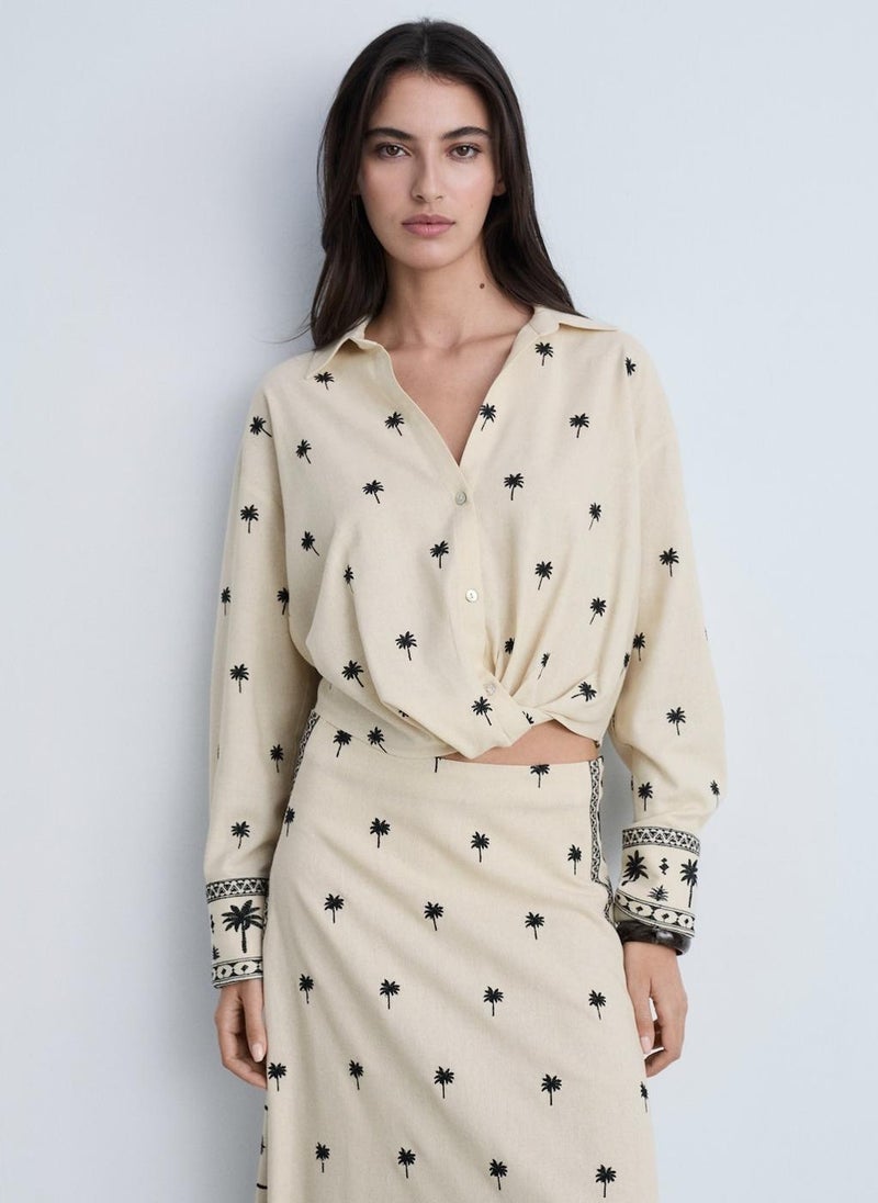 Embroidered Flared Skirt