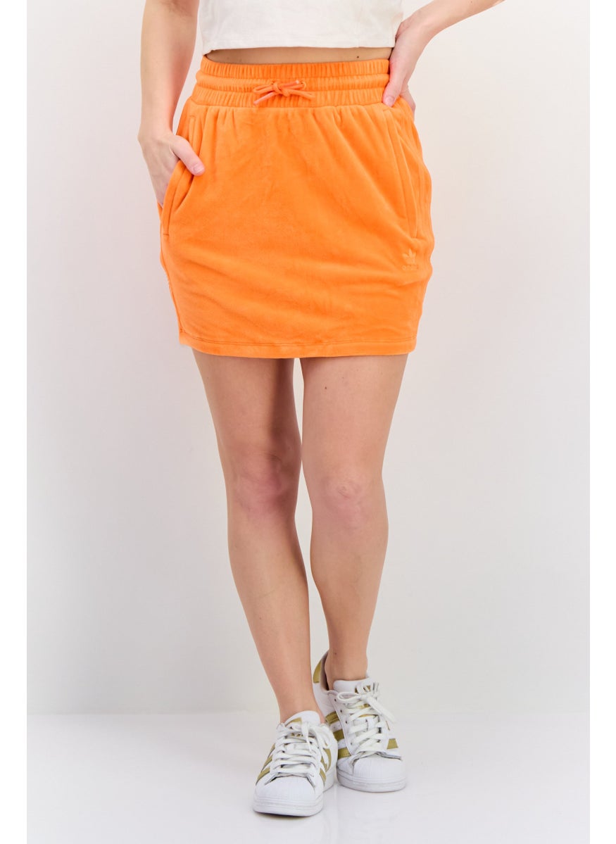 Women Sportswear Fit Drawstring Outdoor Skirt, Orange