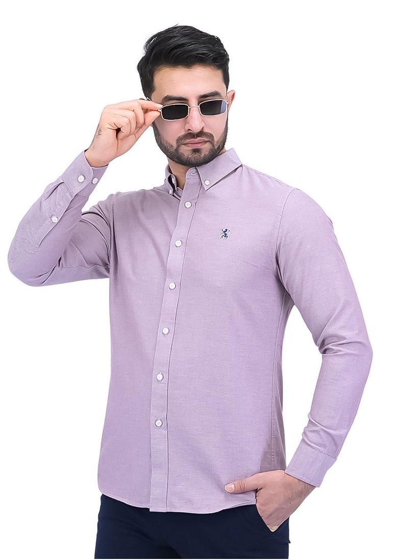 Men's Cotton Oxford Full Opening Long Sleeve Slim Fit Shirt