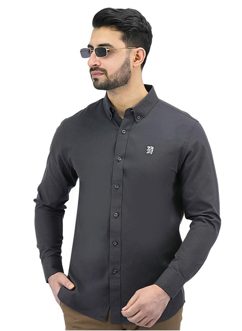 Men's Cotton Oxford Full Opening Long Sleeve Slim Fit Shirt