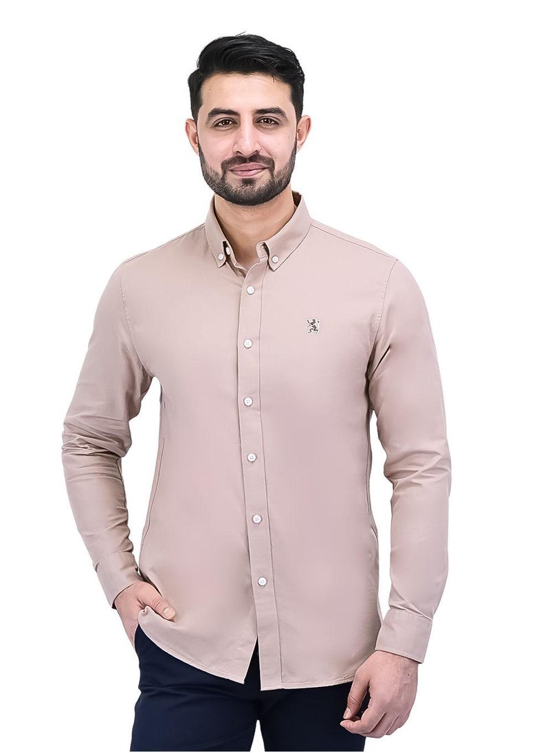 Men's Cotton Oxford Full Opening Long Sleeve Slim Fit Shirt