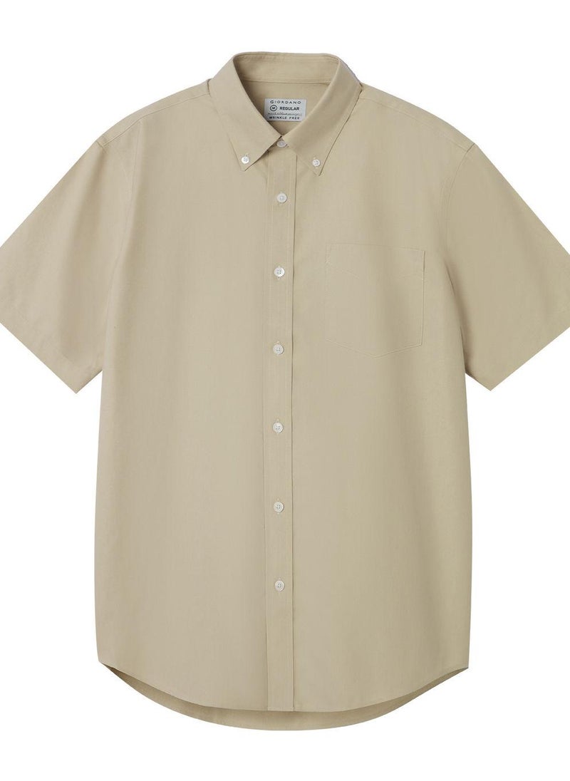 Men's Wrinkle Free Cotton Oxford Short Sleeve Shirt