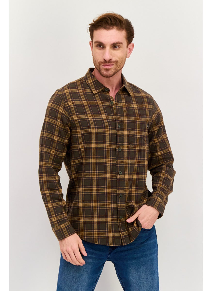 Men Regular Fit Plaid Long Sleeve Casual Shirts, Multicolor