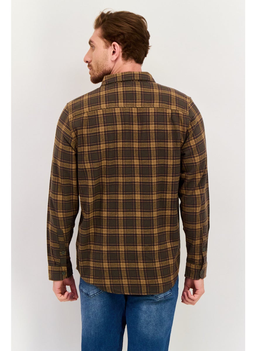 Men Regular Fit Plaid Long Sleeve Casual Shirts, Multicolor