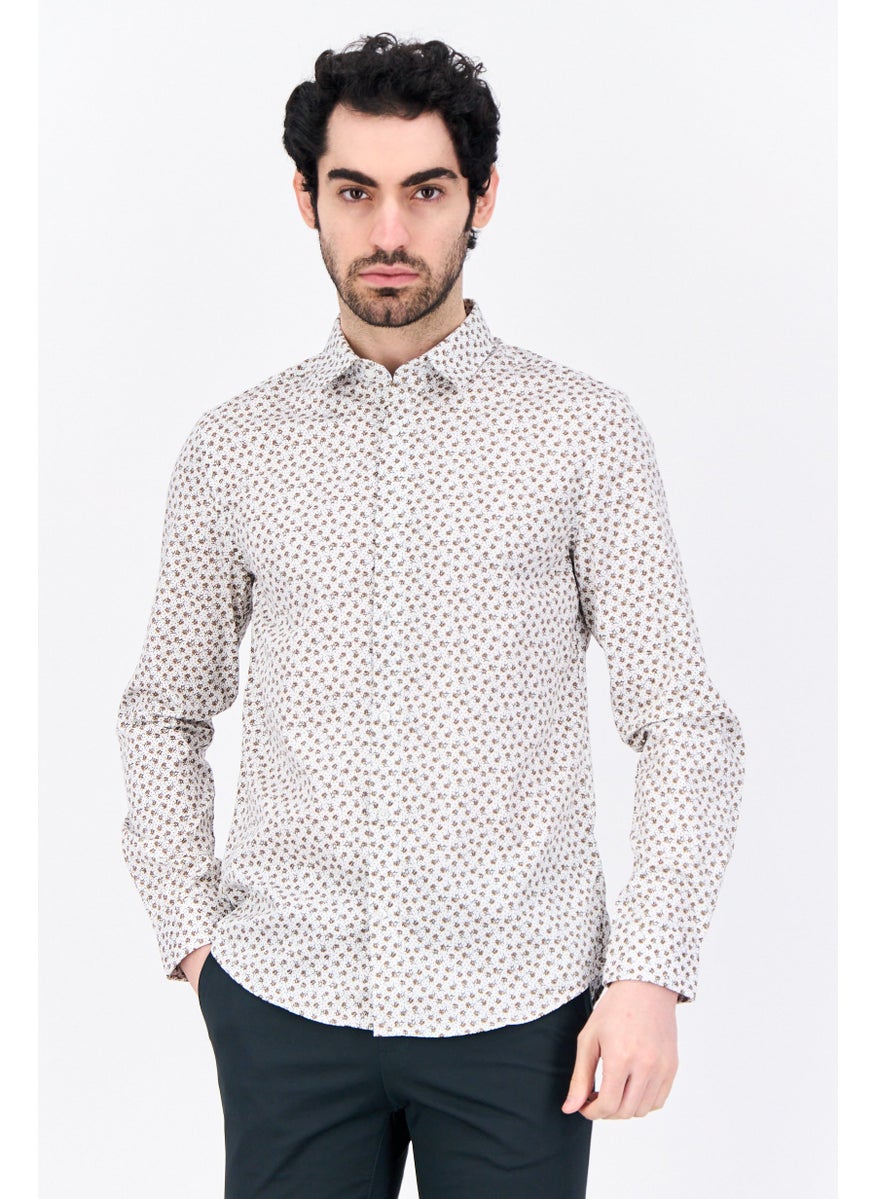 Men Regular Fit Allover Printed Long Sleeves Casual Shirt, Multicolor