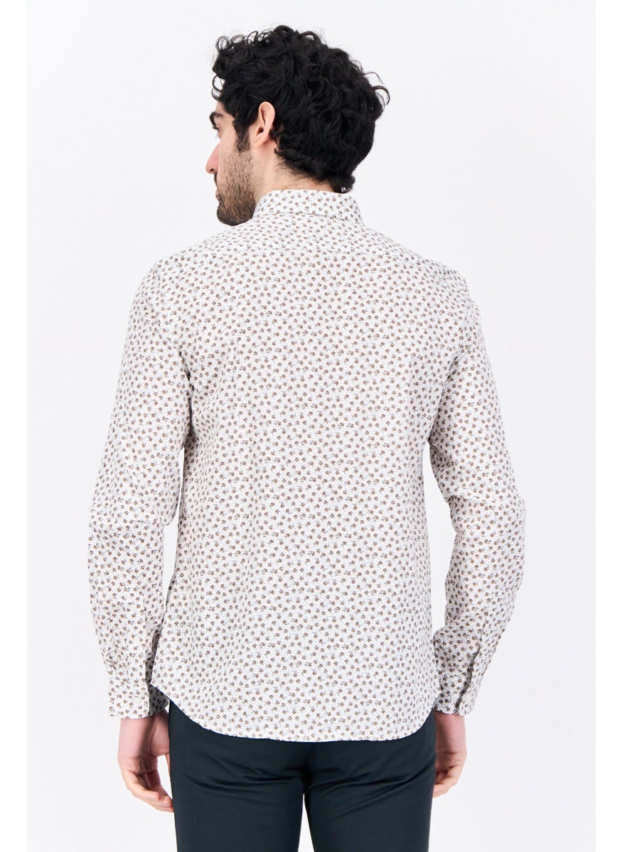 Men Regular Fit Allover Printed Long Sleeves Casual Shirt, Multicolor