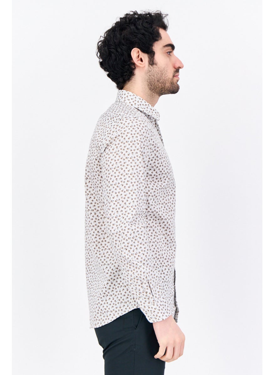 Men Regular Fit Allover Printed Long Sleeves Casual Shirt, Multicolor