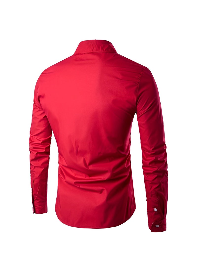 Men's Shirts Print Button Down Dress Shirt Fashion Long Sleeve Casual Shirts Slim Fit Shirts Stretch Dress Shirt Wrinkle-Free Regular Fit Shirts