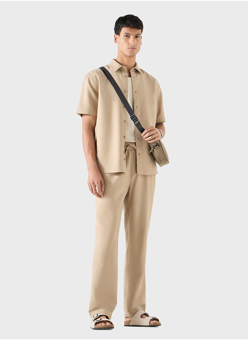 Iconic Textured Shirt with Short Sleeves