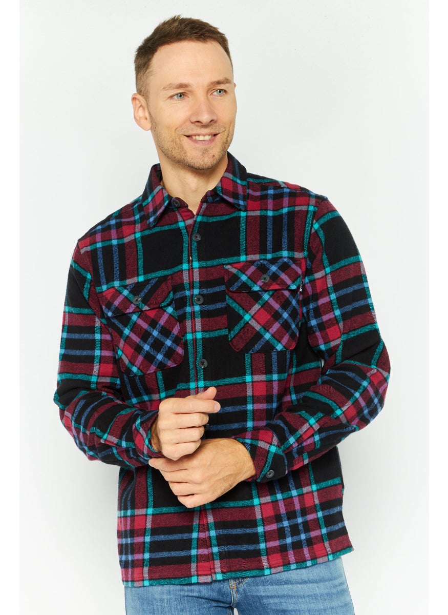 Men Regular Fit Plaid Long Sleeve Casual Shirts, Multicolor