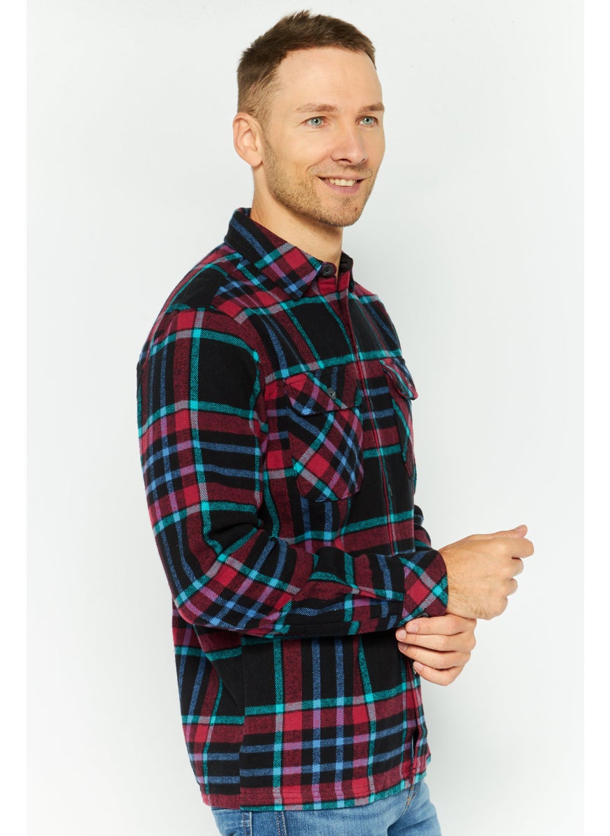 Men Regular Fit Plaid Long Sleeve Casual Shirts, Multicolor