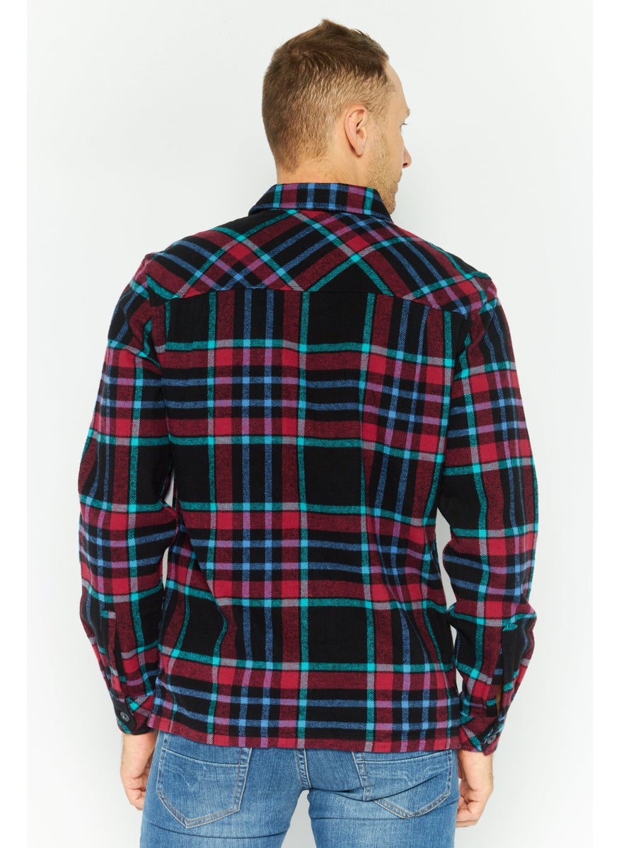 Men Regular Fit Plaid Long Sleeve Casual Shirts, Multicolor