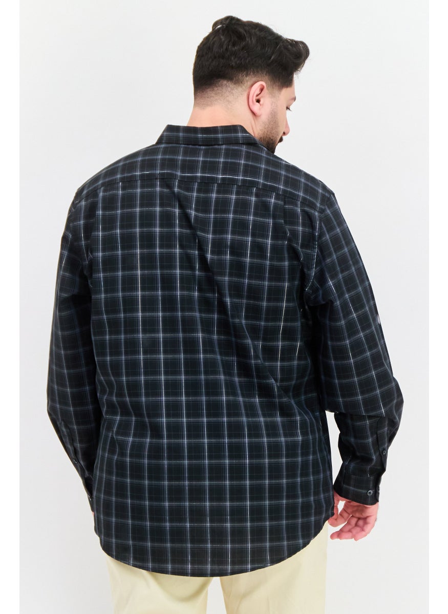 Men Regular Fit Checkered Long Sleeves Dress Shirt, Multicolor