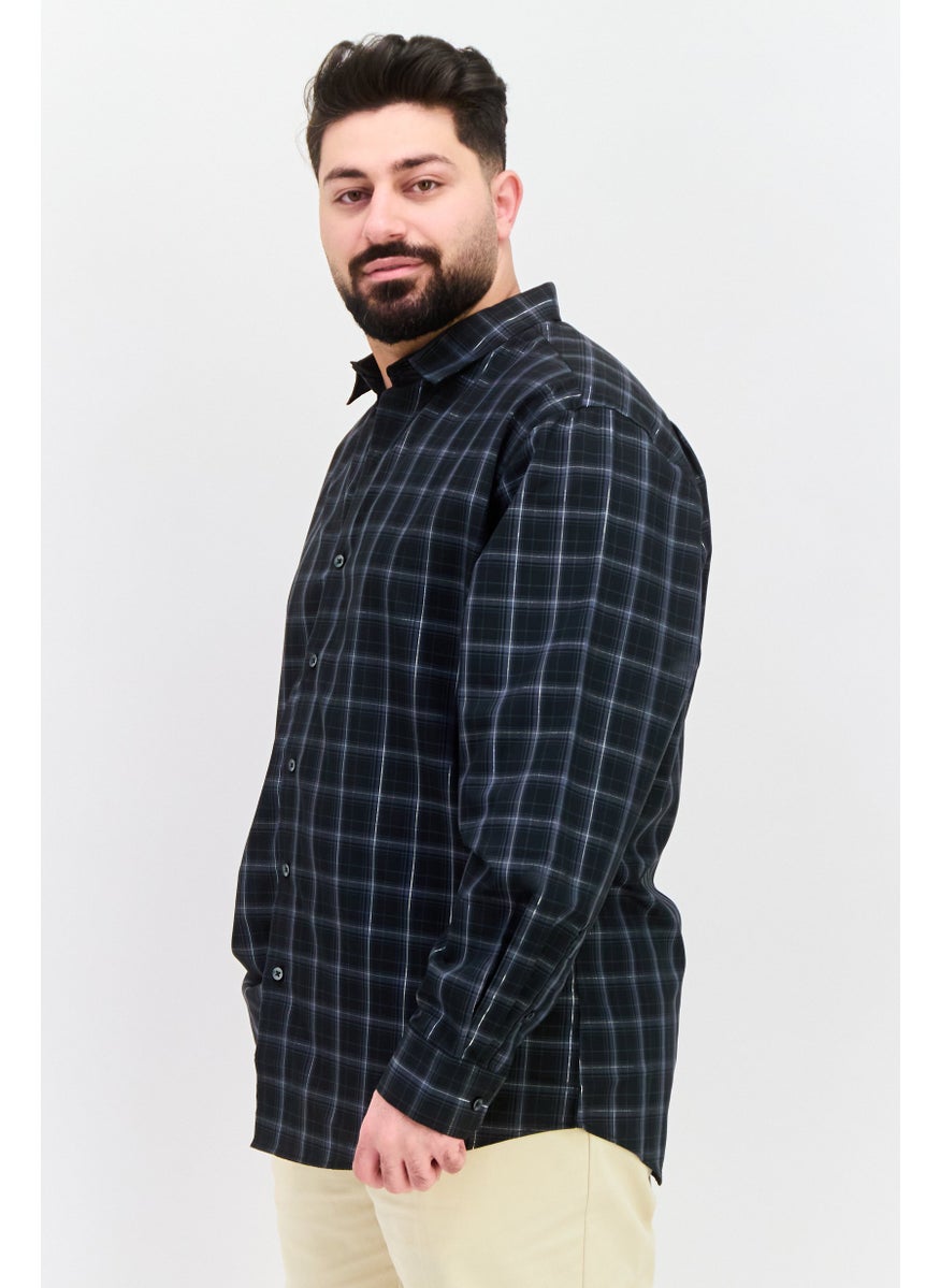 Men Regular Fit Checkered Long Sleeves Dress Shirt, Multicolor