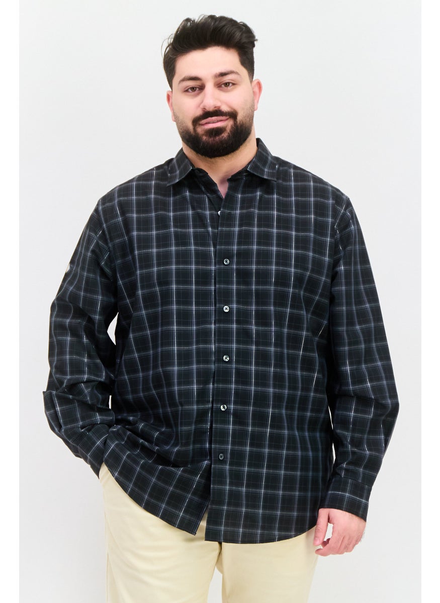 Men Regular Fit Checkered Long Sleeves Dress Shirt, Multicolor