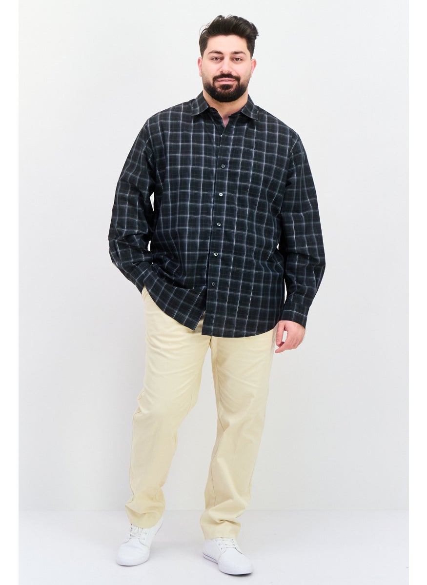 Men Regular Fit Checkered Long Sleeves Dress Shirt, Multicolor
