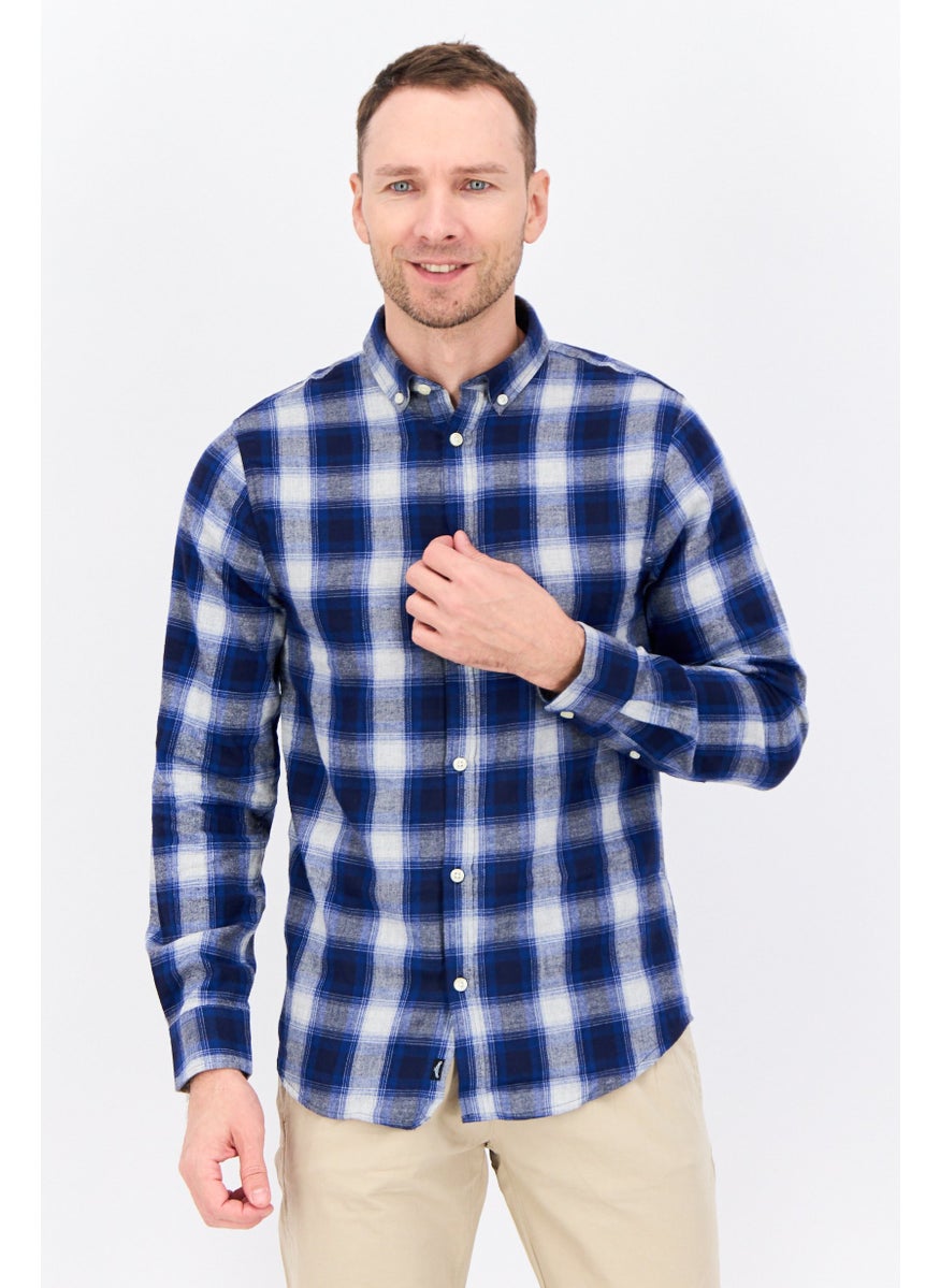 Men Regular Fit Checkered Long Sleeves Casual Shirt, Multicolor