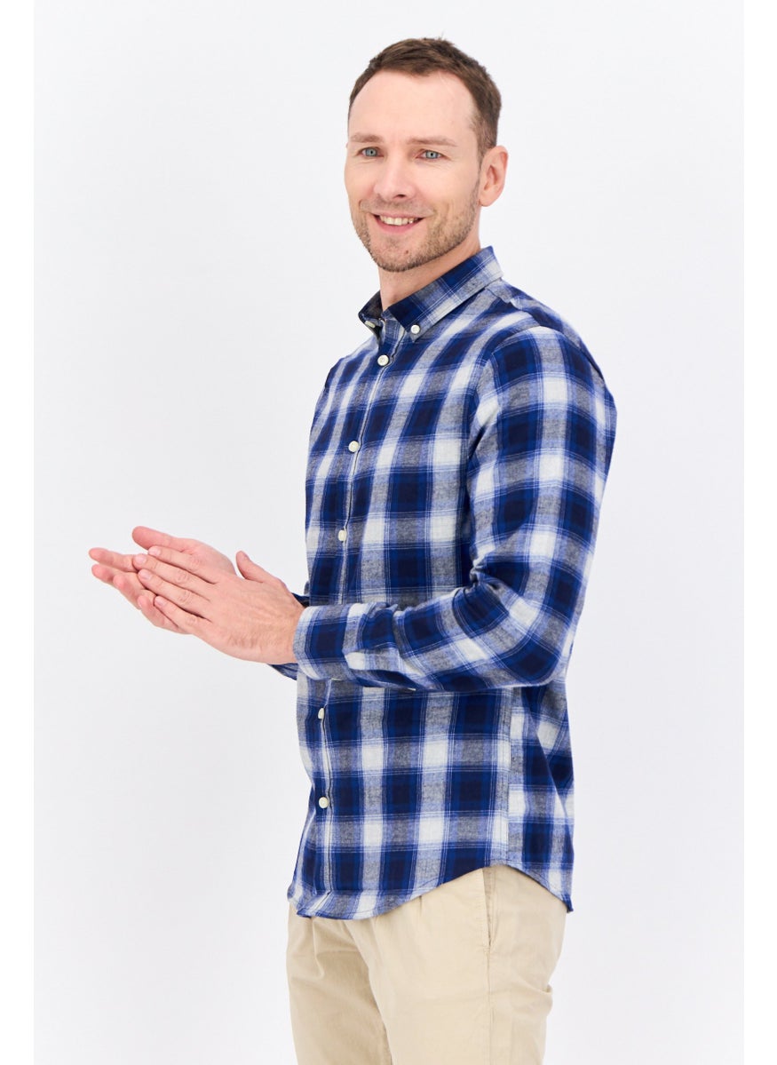 Men Regular Fit Checkered Long Sleeves Casual Shirt, Multicolor