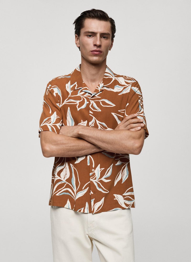 Regular Fit Hawaiian Prin T-Shirt