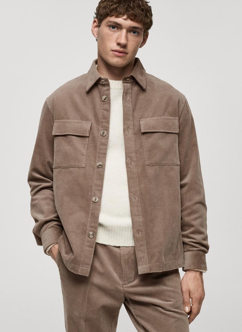 Corduroy Overshirt With Pockets